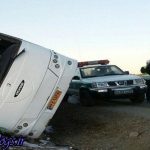 واژگونی اتوبوس در محور ایرانشهر به بم ۱۱ زخمی برجا گذاشت