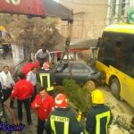 انحراف یک دستگاه اتوبوس شرکت واحد در تبریز اتفاق آفرید