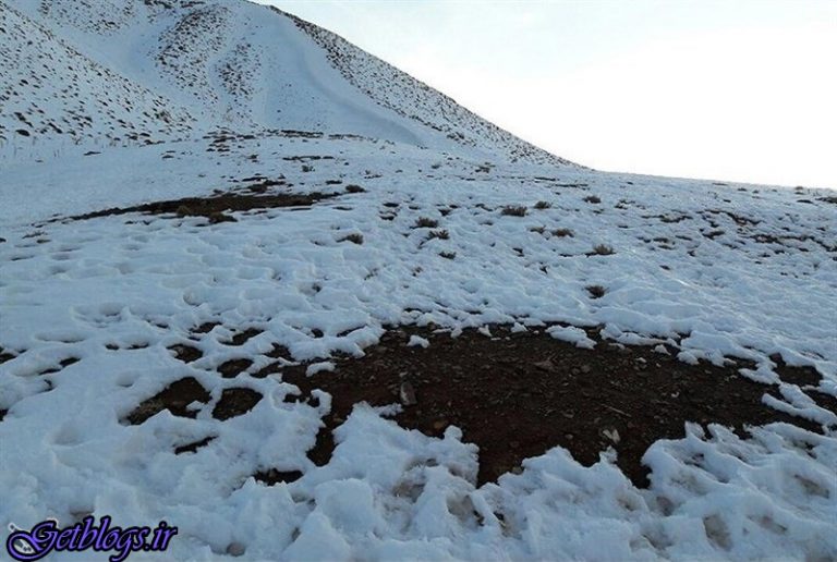 کوههای پوشیده از برف شهمیرزاد در بهار