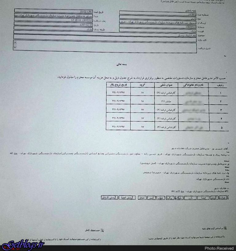 سند ، استخدامشدگان با بعضی مسئولان نسب فامیلی دارند ، استخدام سه روزه مدیران در شهرداری!